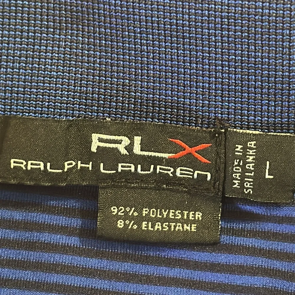 Ralph Lauren Blue black striped hi low Polo Shirt